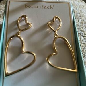Bella Jack gold tone pierced heart earrings great for any occasion